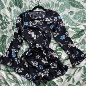 Missguided Floral Playsuit Romper with sash